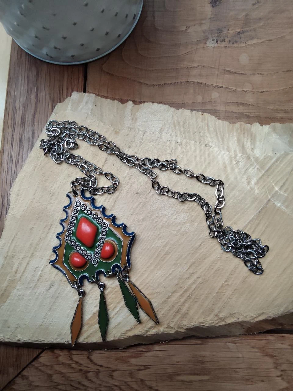 Long collier ethnique vintage